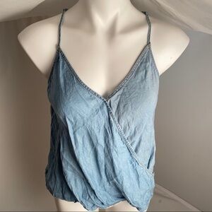 1250C light blue lyocell crossover v-neck blouse